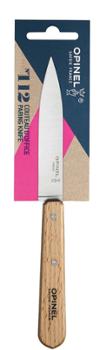 Couteau d'Office n°112 avec manche en bois naturel, lame pointue pour éplucher et découper.