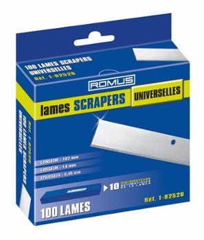 Lames de scrapers universelles 10cm, boite de 100 lames