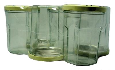 Pack de 6 confituriers en verre de 385 ml avec couvercles à motif fruits pour la conservation des confitures