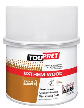 Mastic de rebouchage et réparation bois bi-composant Extrem'wood 0.350kg