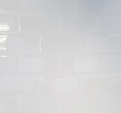 Carrelage Adhésif 3D Faïence Blanc avec effet relief, idéal pour cuisine et salle de bain