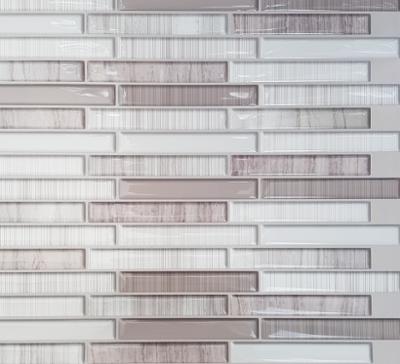 Carrelage adhésif Listel 3D beige avec effet relief pour crédence