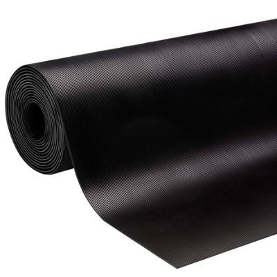 Tapis Caoutchouc Fines Stries 3 mm Rouleau de 1 m x 10 m Noir