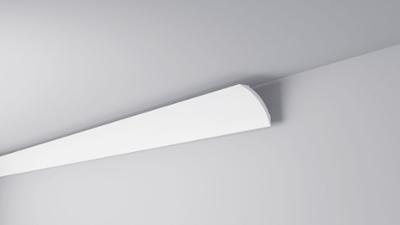 Moulure décorative NE3 Nomastyl Pure 82x82mm 2m en polystyrène, blanche et prête à peindre