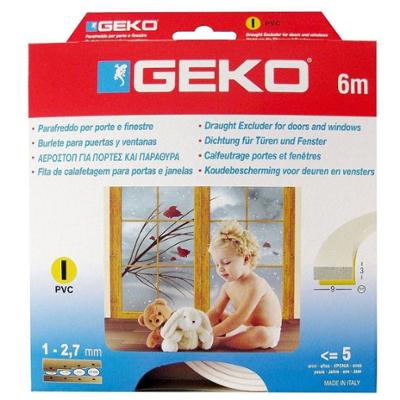 Geko Joint mousse PVC Profil I 9mmx3mmx6ml blanc