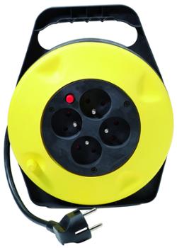 Enrouleur électrique Box avec câble 3G1.5 PVC de 10 mètres et 4 prises