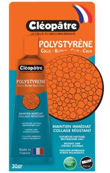 Cléopâtre colle Polystyrène Cléo'Tech tube 30gr sous blister
