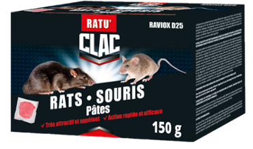 Clac Raticide Polyvalent en pâte Rat et Souris boîte de 150gr TP14