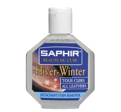 Flacon de détacheur Hiver Winter 75 ml pour l'entretien et la protection des cuirs contre les taches hivernales.