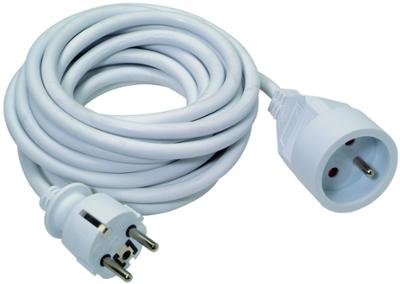 Rallonge électrique blanche 10 mètres 3G 1.50 mm² PVC avec prise de terre