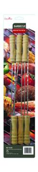 6 brochettes métal avec manche en bois
