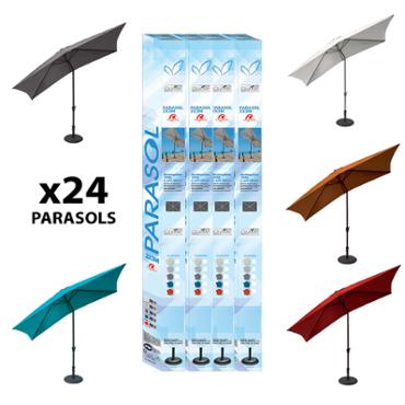 Display 24 parasols rectangle 3x2m