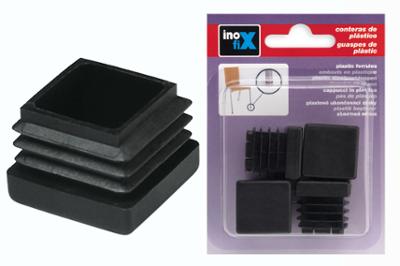 Embout Carré en Plastique Lot de 4 Noir