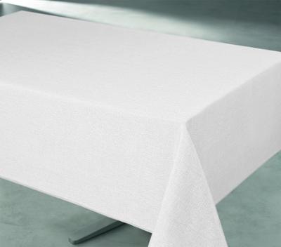 Nappe Polyester 140x240cm Tissage Blanc sur Cintre