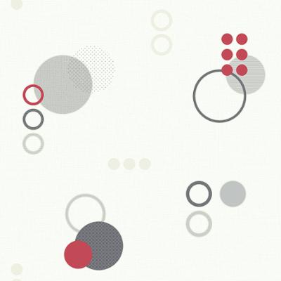 Les Essentiels Papier Peint EXP/INT Motif Cercle Rouge