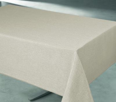 Nappe Polyester 140 x 240 cm Tissage Lin Beige sur Cintre