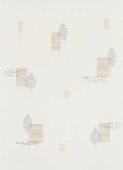 5870 - Vinyle Plat sur Papier Motif Feuille Grise