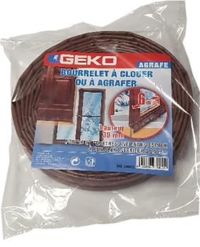 Bourrelet à Clouer ou Agrapher 30mmx6m Marron en Sachet