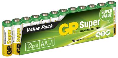 GP Super Alcalines Piles AA/LR6 Sous Film x12