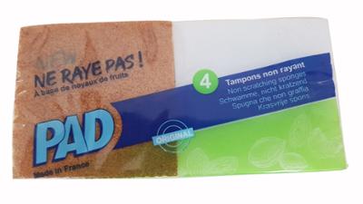 Tampon Abrasif Végétal sur Éponge Lot de 4