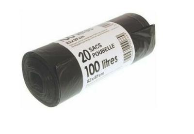 Sacs Poubelle "Standard" Noir Rouleau de 20 Sacs