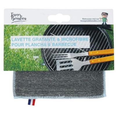 Lavette Grattante et Microfibre Barbecue et Plancha 15.5 x 11 cm Accrochable