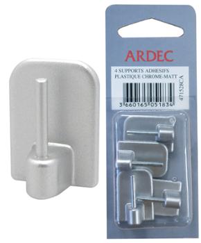 Supports Adhésifs Plastique Nickel Blister de 4