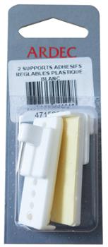 Supports Adhésifs Réglables en Plastique Blanc Blister de 2