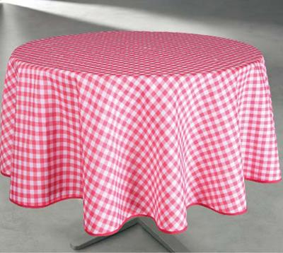 Nappe Polyester Ronde Ø160 cm Vichy Rouge sur Cintre