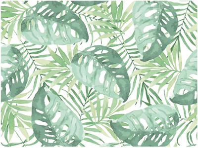Set de Table 40 x 30 cm Deko Feuillage Tropical Vert