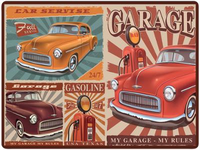 Set de Table 40 x 30 cm Vintage Car Service