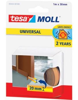 Bas de porte mousse PVC brun 1 m x 38 mm auto-adhésif pour isolation thermique.