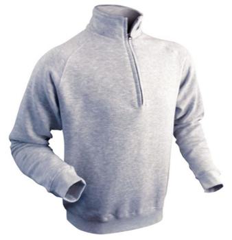 Sweat Shirt Col Zippé Gris