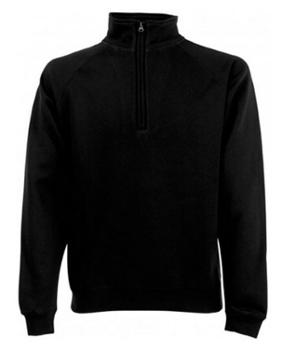 Sweat-shirt de travail noir à col zippé, en coton molletonné, résistant et confortable pour homme