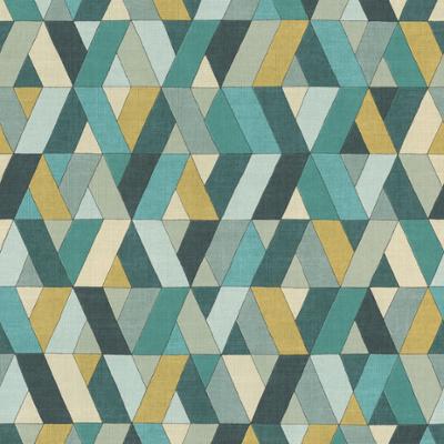 5204 - Papier Vinyl Grainé sur intissé Motif Géométrique Bleu