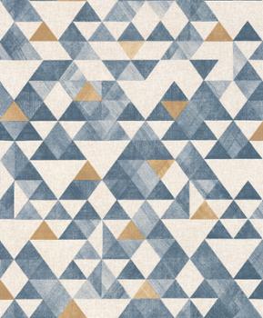 5210 - Papier Vinyl sur intissé Triangle Bleu/Or