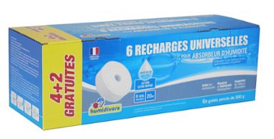 Humidivore 6 Recharges Universelles Galet Neutre 500g dont 2 GRATUITES