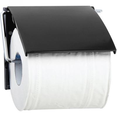 Porte-Papier Toilette Noir Mat Plastique et Inox