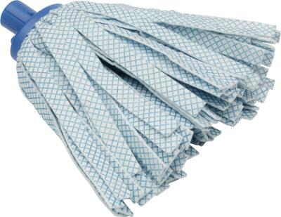 Tête de balai à franges synthétiques pour un nettoyage efficace des sols.