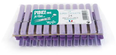 "Lot de 24 pinces à linge en plastique Extra Forte ""Super Chouette"", robustes et aux couleurs assorties"
