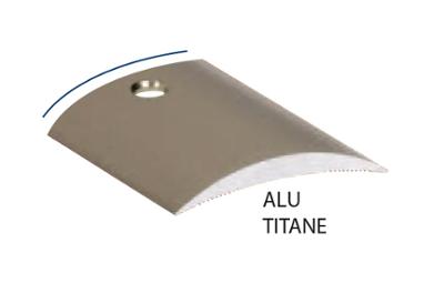 Seuil Demi-Bombé Percé Alu titane 30 mm x 90 cm Sous Gaine