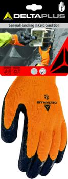 Gants Travaux d'Hiver Tricot Enduit Mousse Latex Orange T09 sur Carte