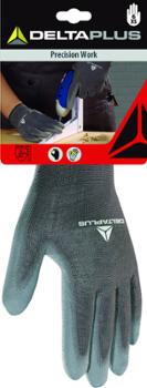 Paire de Gants Précision Tricot Enduit Gris sur Carte