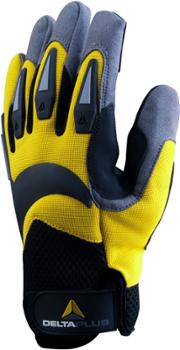 Paire de Gants Travaux Lourds Tricot Cuir Synthétique Athox Jaune