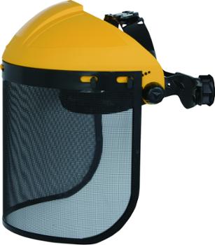 Porte visière de protection noire Pico2 avec visière grillagée pour le bricolage, robuste et ajustable.