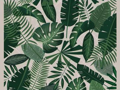 Tapis Velvet Feuillage Tropical1 45 x 75 cm