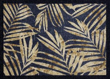 Tapis Création Gold Leaves Anthracite Beige 50x70cm