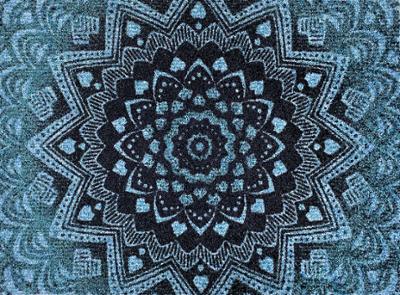 Tapis Création Mandala Wood Turquoise 50x70cm