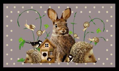 Tapis Velvet Lapin Herissons 45 x 75 cm