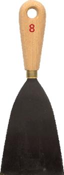 Couteau de peintre à lame en acier et manche en bois brut